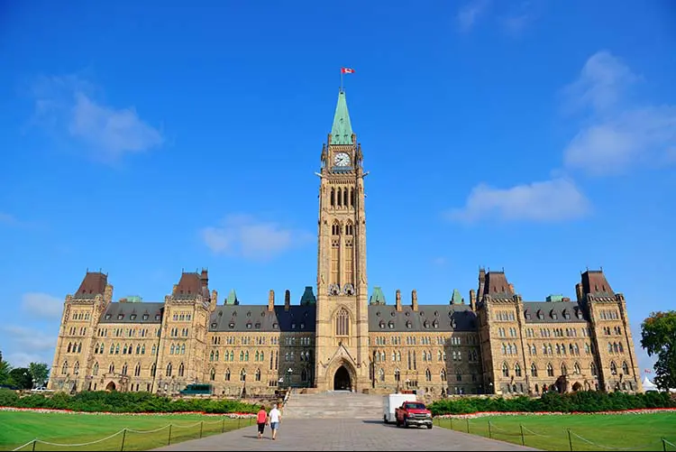 Parliament Hill building closeup in Ottawa, Canada