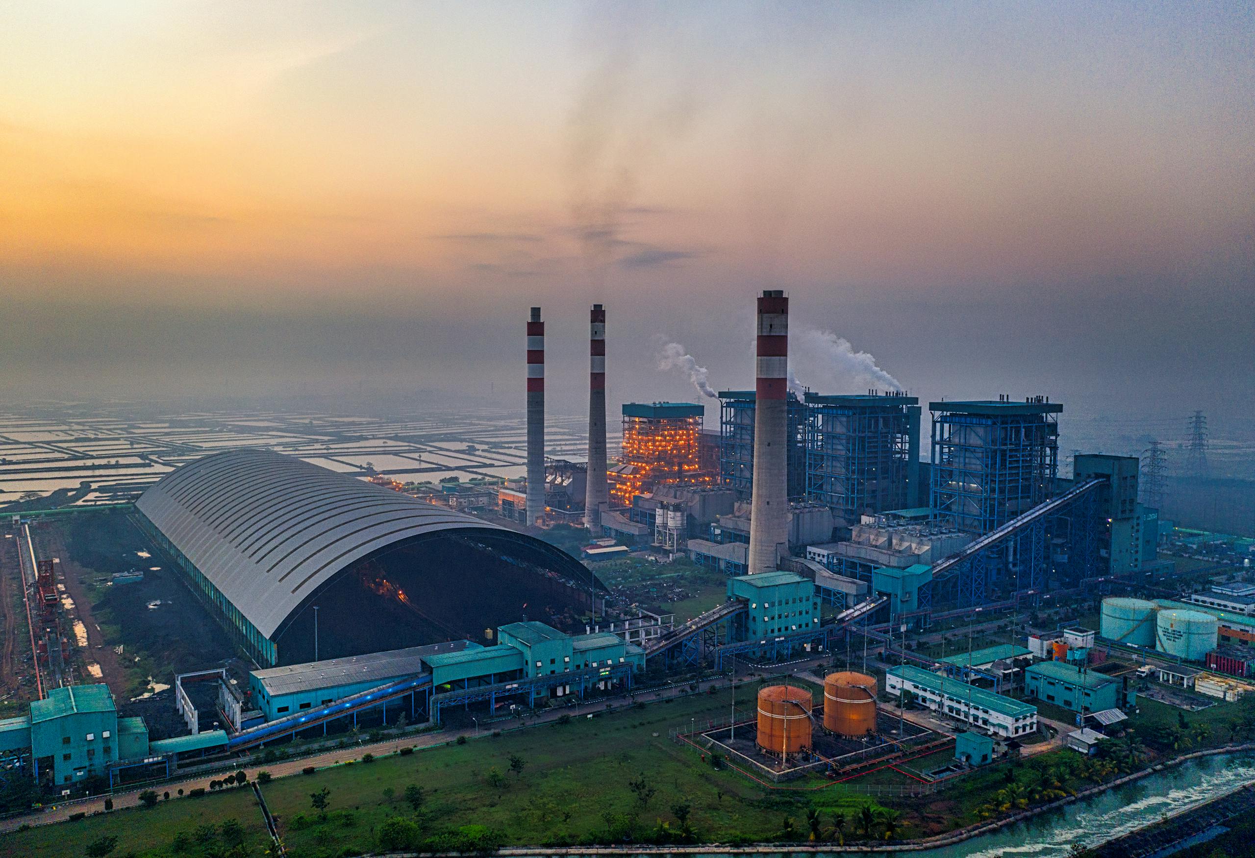 Aerial Shot of an Industrial Factory