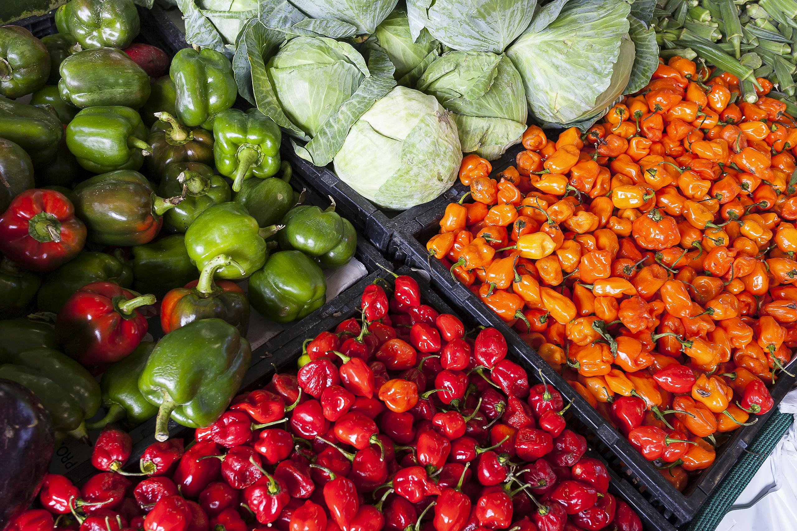 Assorted Vegetable Store Displays